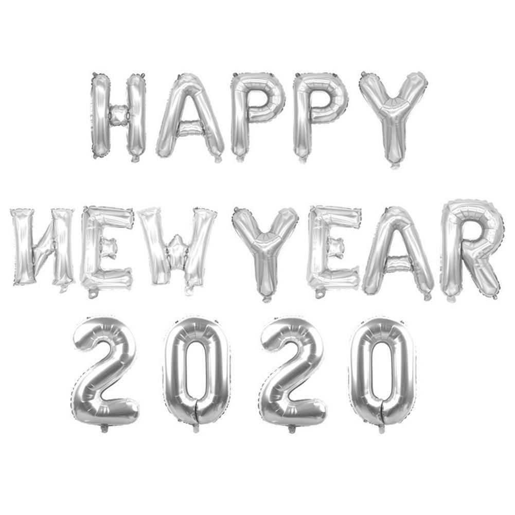 16 Inch Happy New Year 2020 Balloon Letter Number Combination Party Gift for New Year's Day