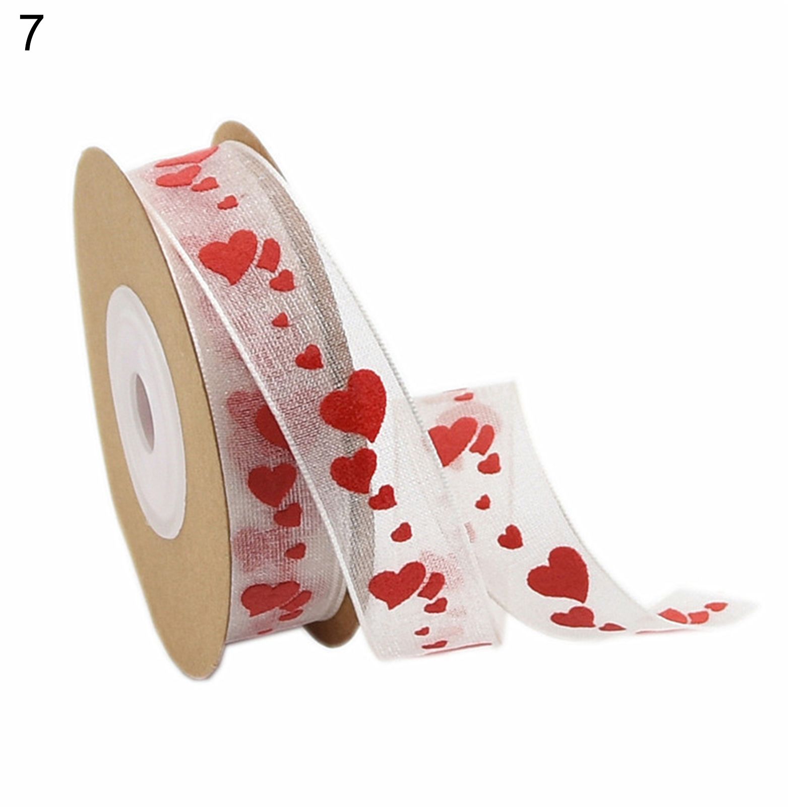 Pkag Ribbon Durable Elegant Heart Pattern Ribbon Decor
