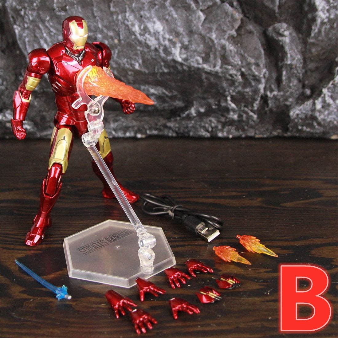 LED Light Classic Marvel Iron Man MK2 MK3 MK4 MK6 7" Movie Action Figure Ironman Mark 2 3 4 6 Tony Stark LegeZD Toys Doll