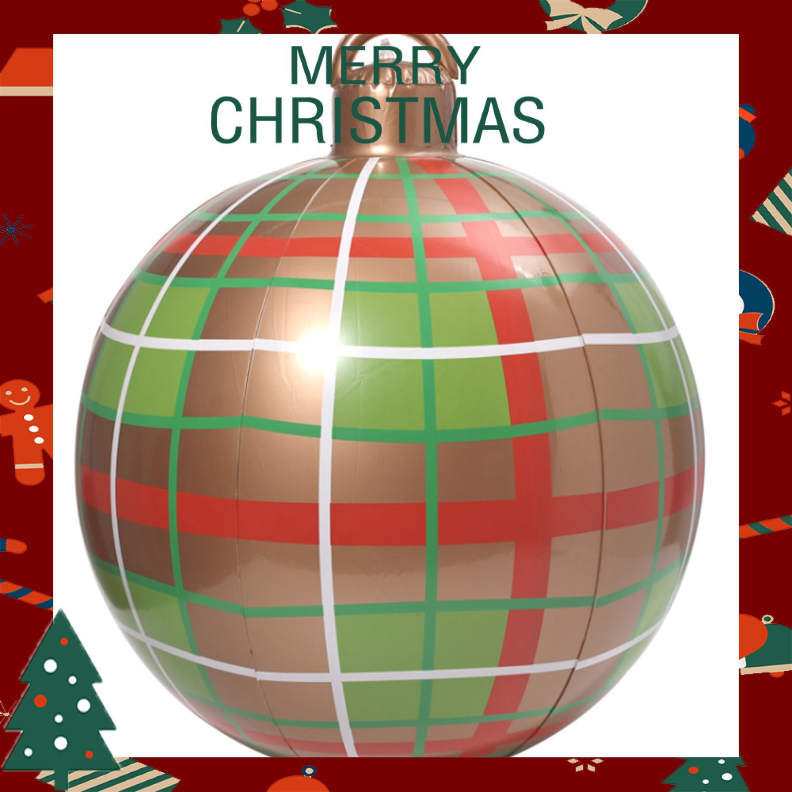 Greenhome Inflatable Ball Eye-catching Novelty PVC Christmas Inflatable Ball with Pump Atmosphere Props