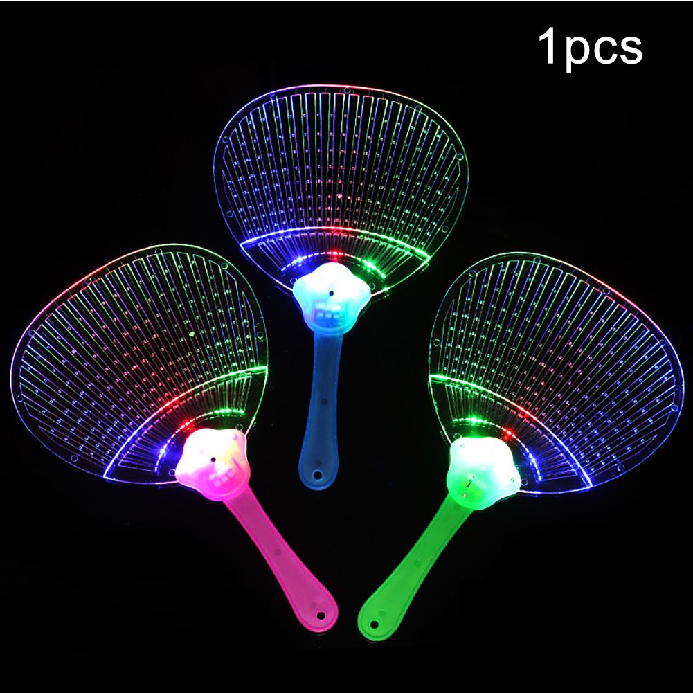 Cute Butterfly Bee LED Light up Flashing Flat Hand Fan Toy Concert Party Favors