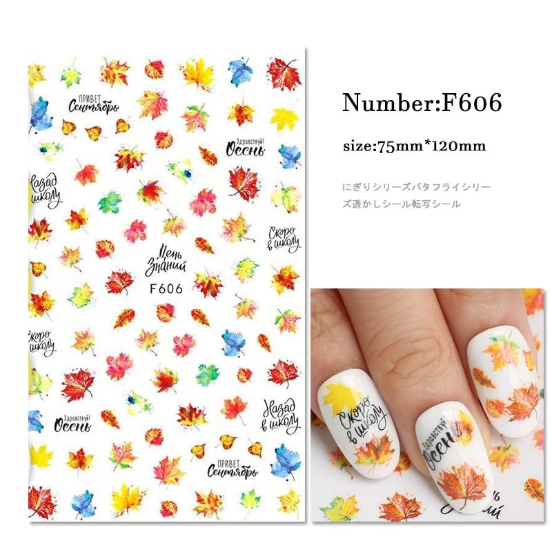 3D Flower Nail Sticker Decals Animal Line Heart Arrow Leaf Fruits Design Stickers Manicure DIY Nails Art Polish Decoration