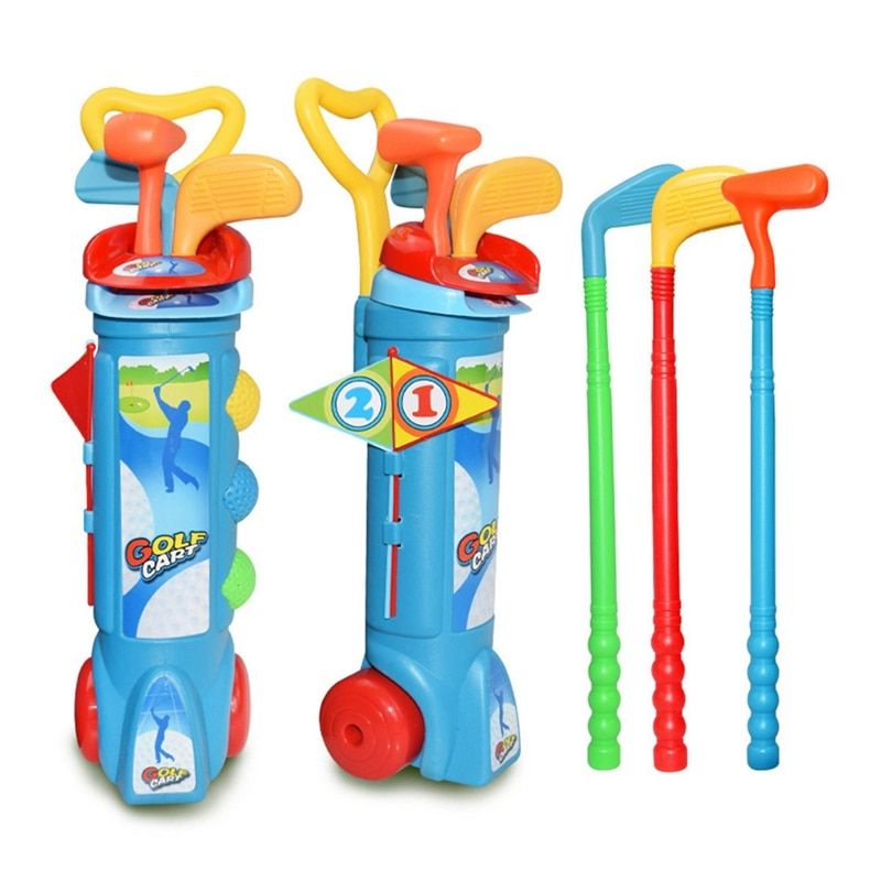 Kids Outdoor Kid and Parent Child Activities Golf Training Trainer Clubs Set for Sports Fitness Exercise Toy Early Educational