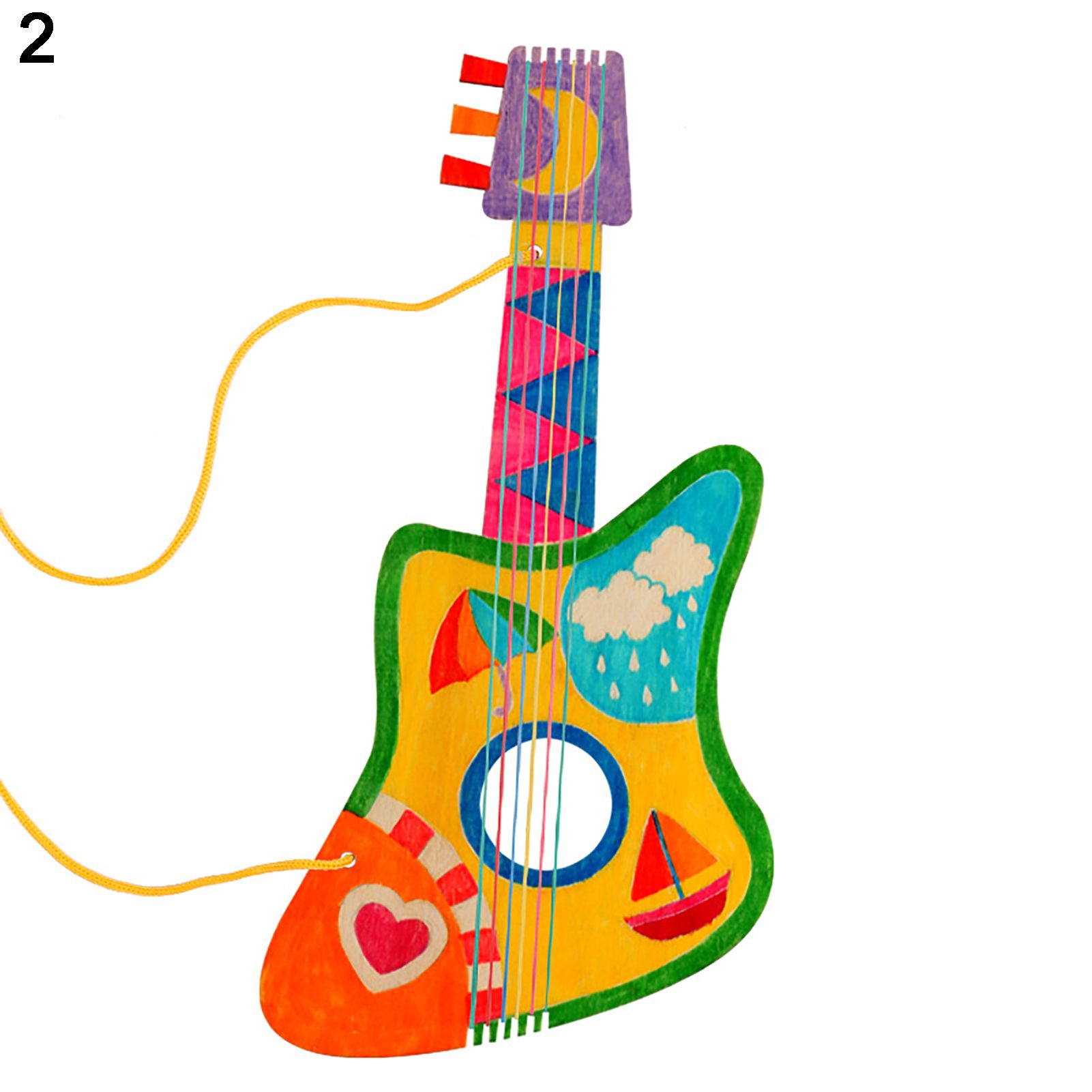 Guitar Material Creative Decorations Wooden Handmade DIY Guitar Material for Children
