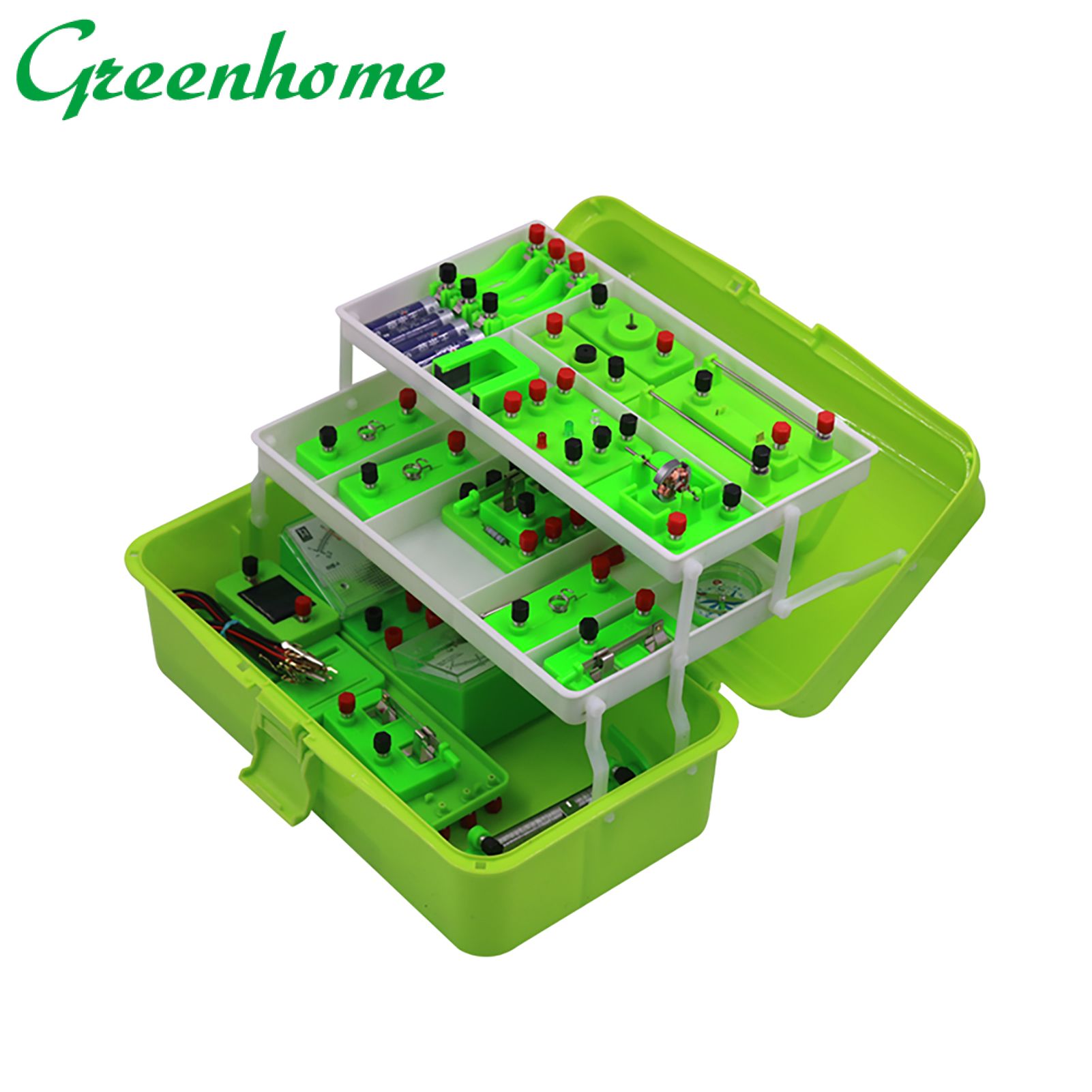 Greenhome Circuit Experiment Kit Exploratory Connect Wires ABS Physics Electricity Learning Tool for Science