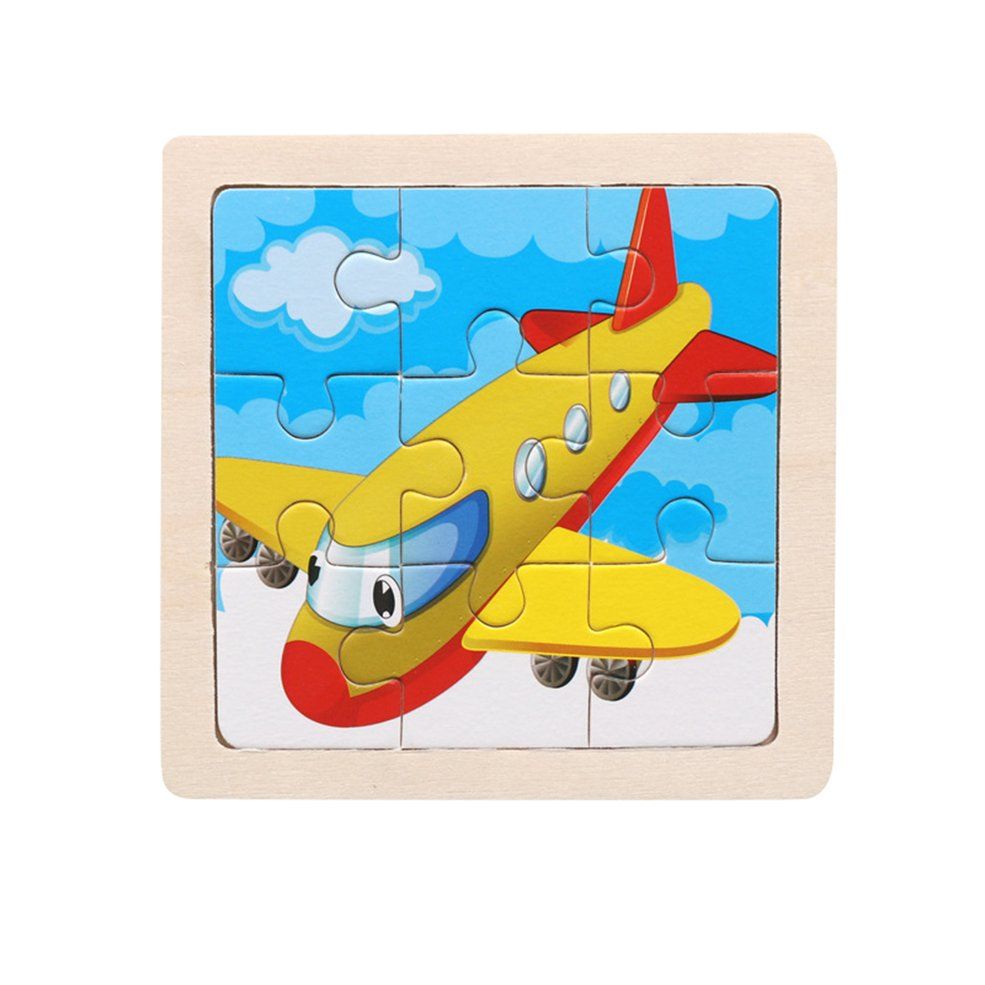 Small Puzzle Children's Puzzle 9 Pieces Of Woody Forest Animal Story Puzzle - Multicolor Aircraft