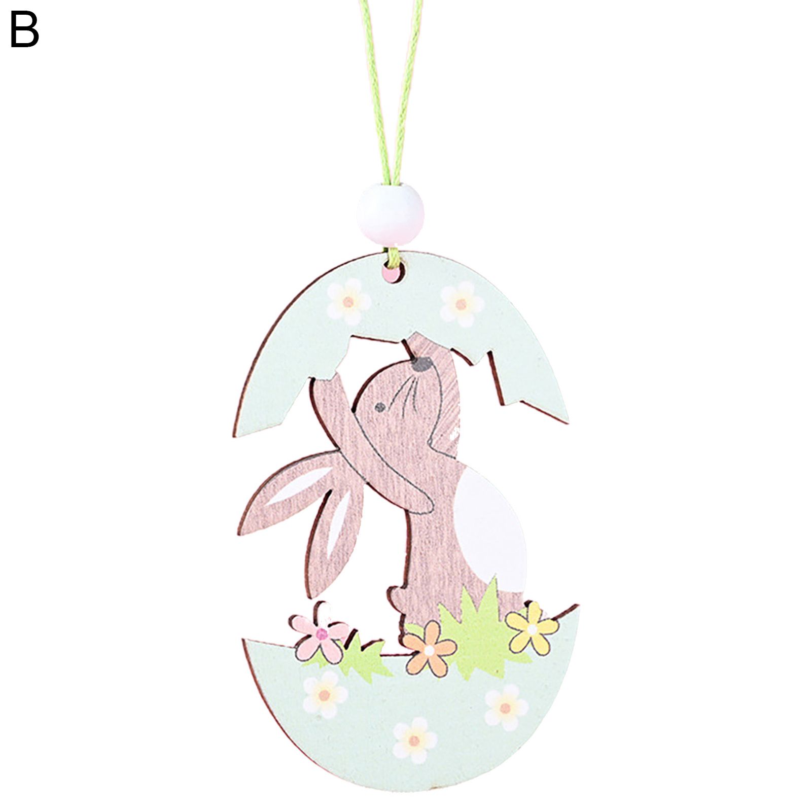 Egg Ornament Long-lasting Easter Wooden Rabbit Egg Chic Ornament