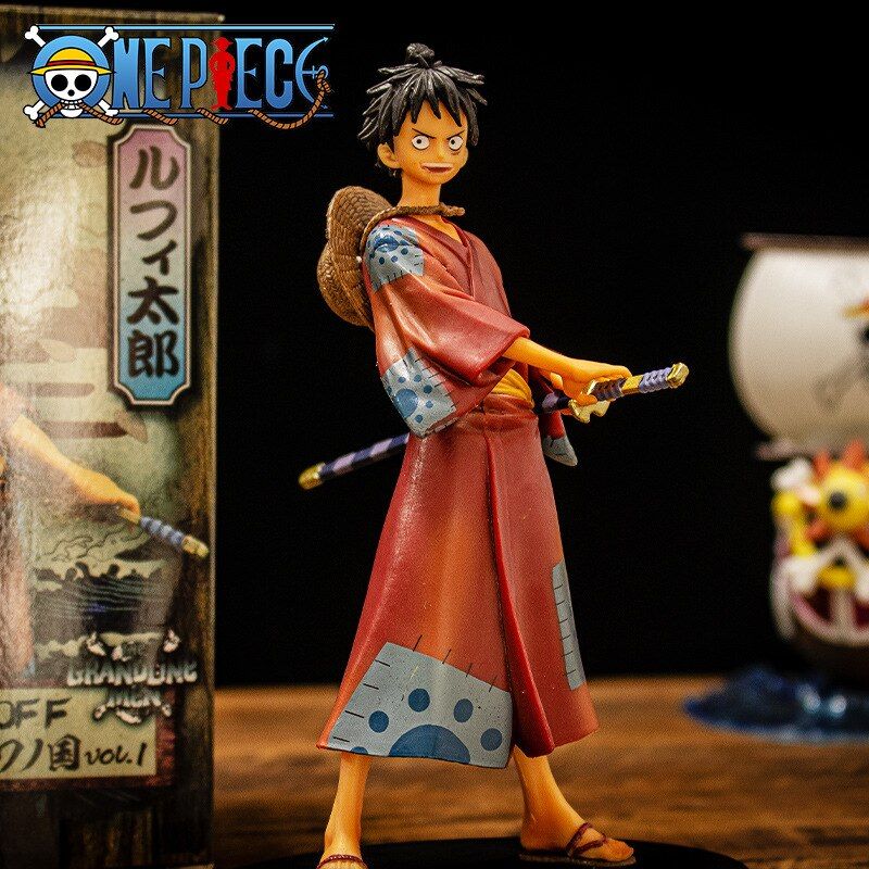 Anime The Grandline Men Luffy Roronoa Zoro Vinsmoke Sanji Trafalgar Nami Chopper Brook of Wano Country Figure