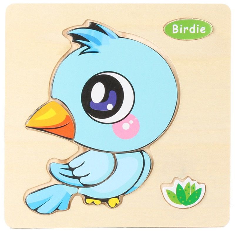 Kids Cartoon Animals Dimensional Wooden Jigsaw Puzzle