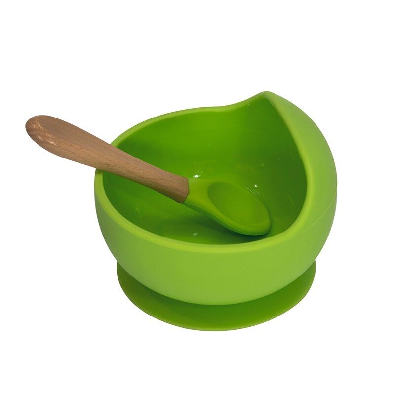 2Pc/Set Silicone Bowl Baby Feeding Straw Spoon Baby Toys 0-12 Months Teether Spoon Feeding Tableware Set For Infant