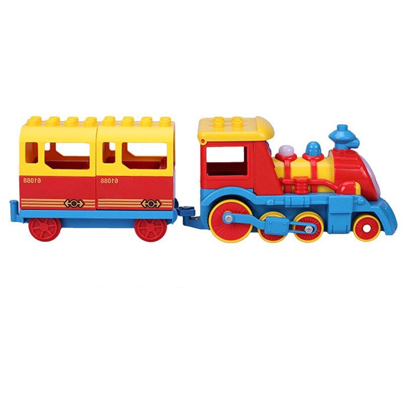 Big Building Blocks Set Electric locomotive Track Train Cabin Bricks Accessories Compatible With Duploed Toys For Kids Gift
