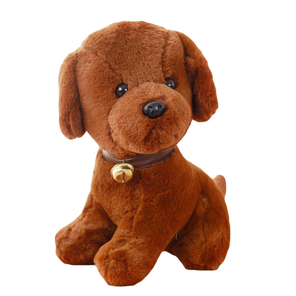 Realistic Dog Puppy Bell Plush Stuffed Soft Doll Kids Toy Car Home Sofa Decor
