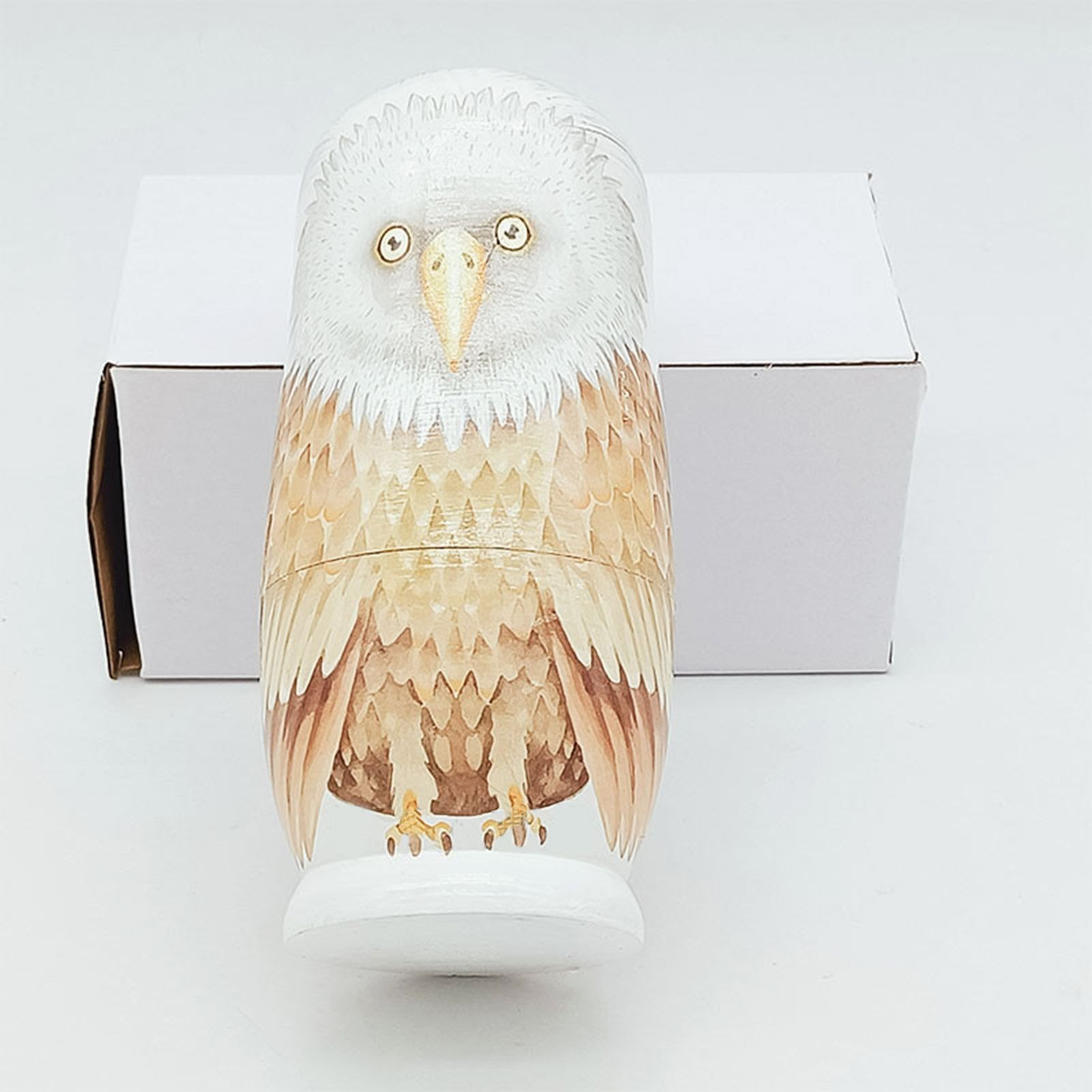 Greenhome 5Pcs/Set Matryoshka Hand-painted Puzzle Toy Wood Owl Matryoshka Nesting Dolls for Decoration