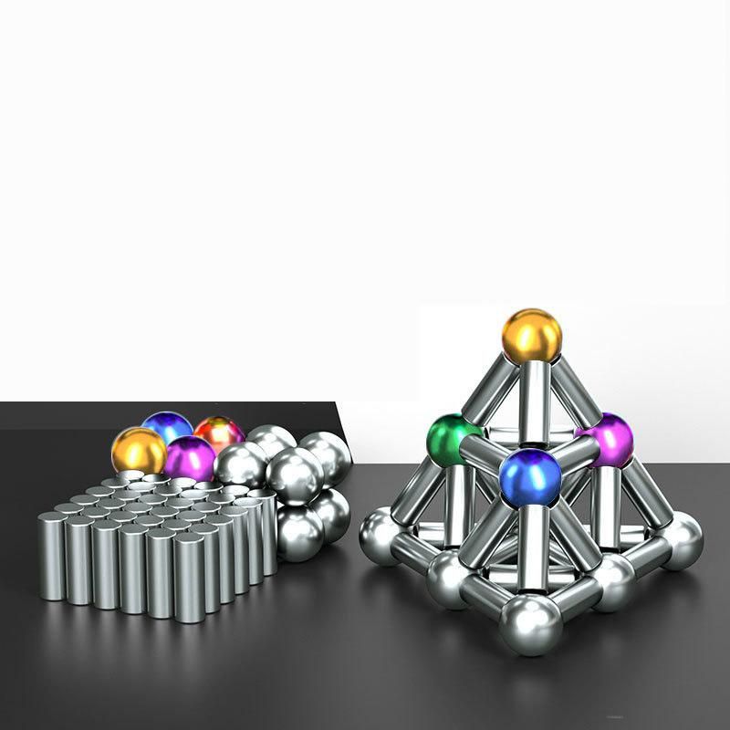 Variety Puzzle Color Silver Magnetic Force Stick Building Block Magnet Magnetic Toy Magnetic Force Buck Ball