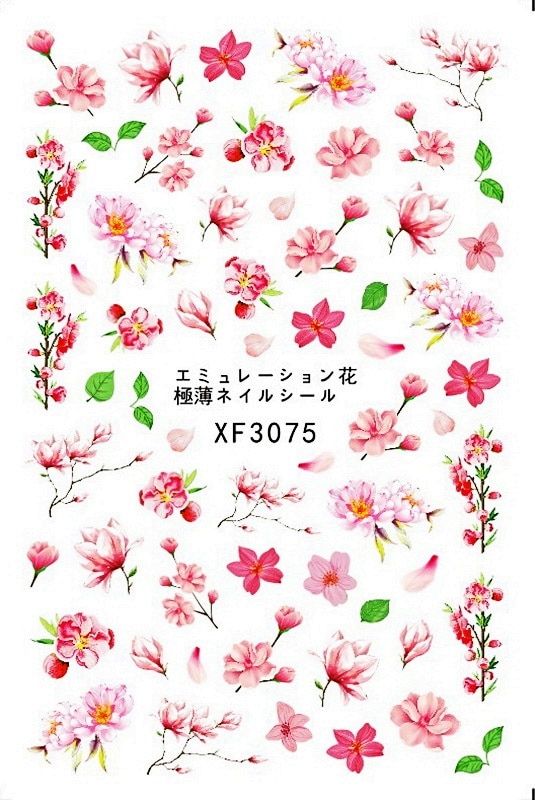 Summer Series Nail Art Water Transfer Stickers Avocado Cute Flower Feather Nail Tips DIY XF3329