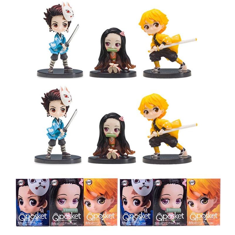 Devil's Blade Figure Demon Slayer Nezuko Tanjirou Zenitsu Giyuu Inosuke Q Ver. Action Figure Anime Kimetsu no Yaiba Figurine toy