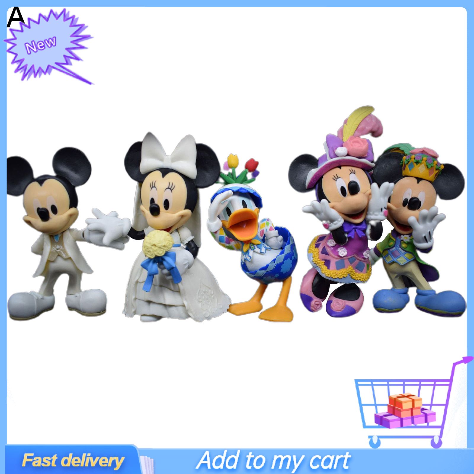 5/2 Pcs Cartoon Figurine Adorable Cake Decor PVC Mickey Mouse Donald Duck Character Anime Figure Collection Supplies