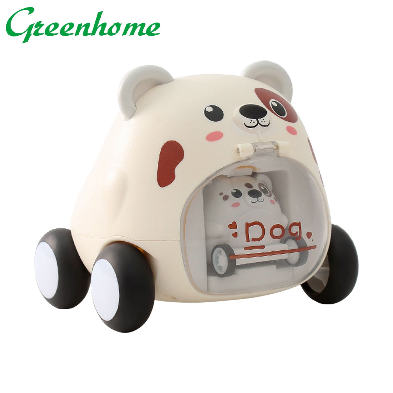 Greenhome Toy Car Lovely Creative Plastic Press Mechanical Sliding Toy for Child