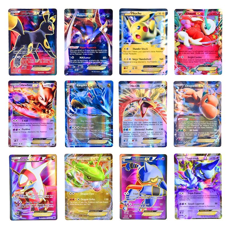 10-60 Pcs No Repeat Pokemon EX Card V MAX MEGA TAG TEAM GX Battle Carte Trading Shining Cards Game English Version Children Toy