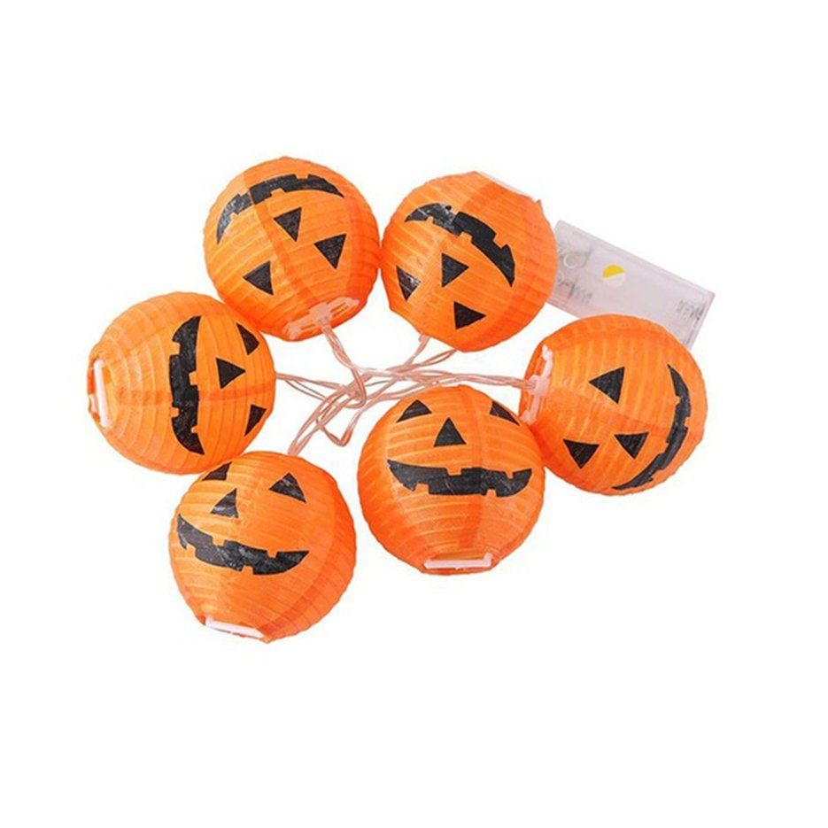 6pcs LED Halloween Pumpkin Lantern String Lights Family Party Decoration