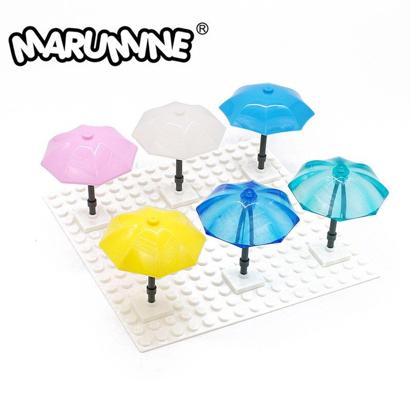 Marumine 4094 Mini Utensil Umbrella Top with NO Bottom Flaps 6x6 with Top Stud Sunshade Assembling Model Blocks Toy for Children