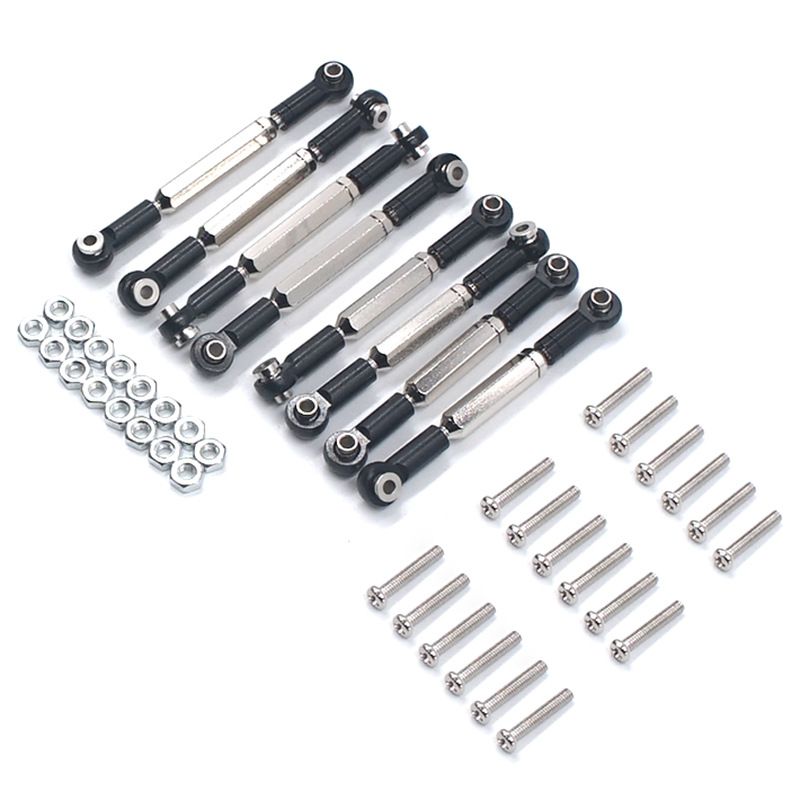 Yfashion Steering Pull Rods Remote Control oys Alloy Steering Linkages Pull Rods Connector for 1/16 RC Car WPL B14 C14