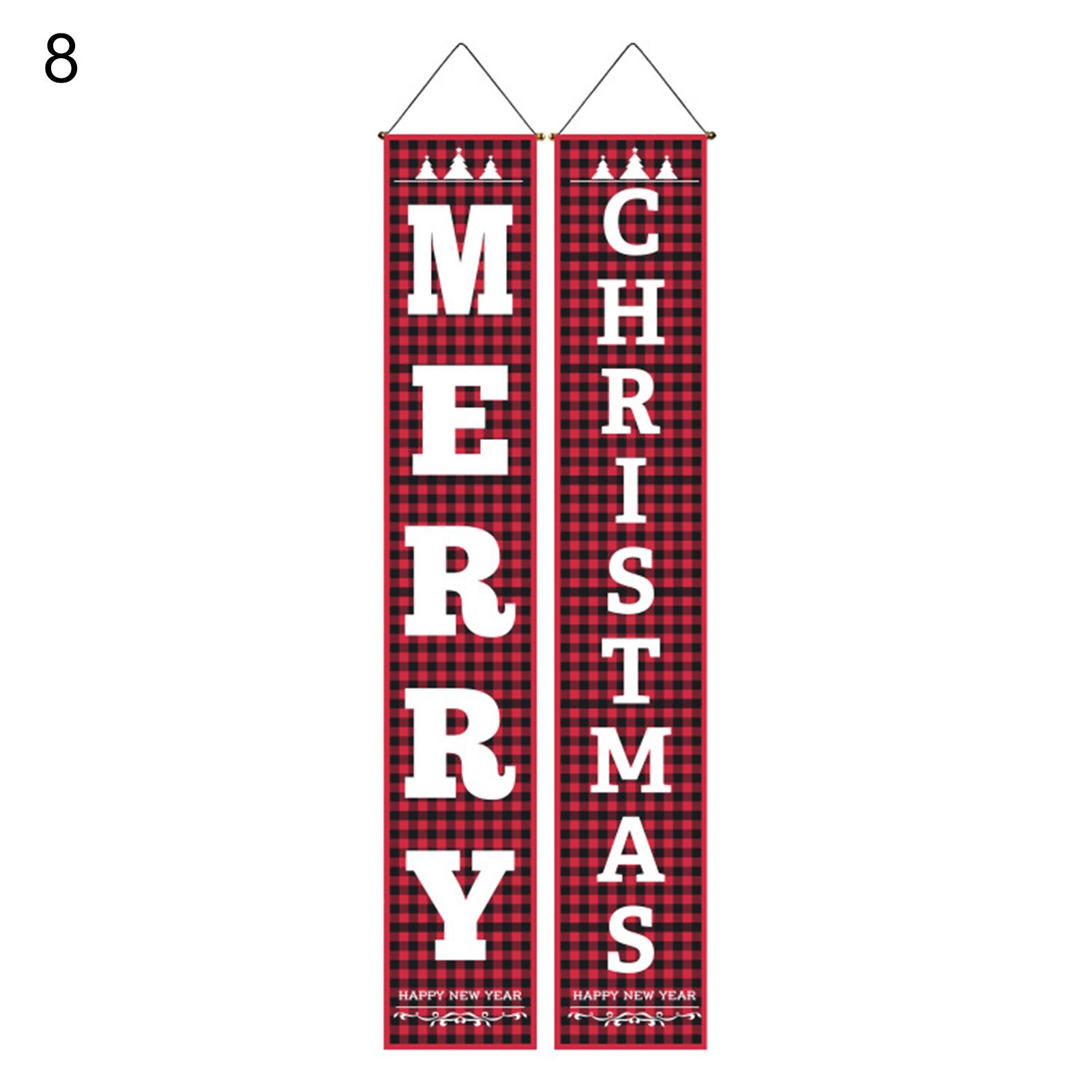 Front Door Couplet Exquisite Bright Color Christmas Banner Decor Party Prop