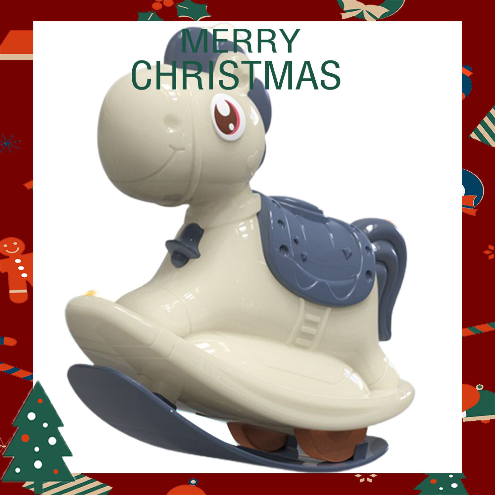 Greenhome Children Press Sliding Toy Rocking Horse Cartoon Inertial Animal Pull Back Car
