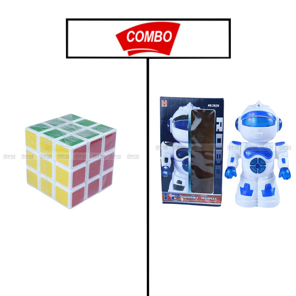 RUBIX CUBE & SMART ROBOT TOY FOR KIDS COMBO PACK