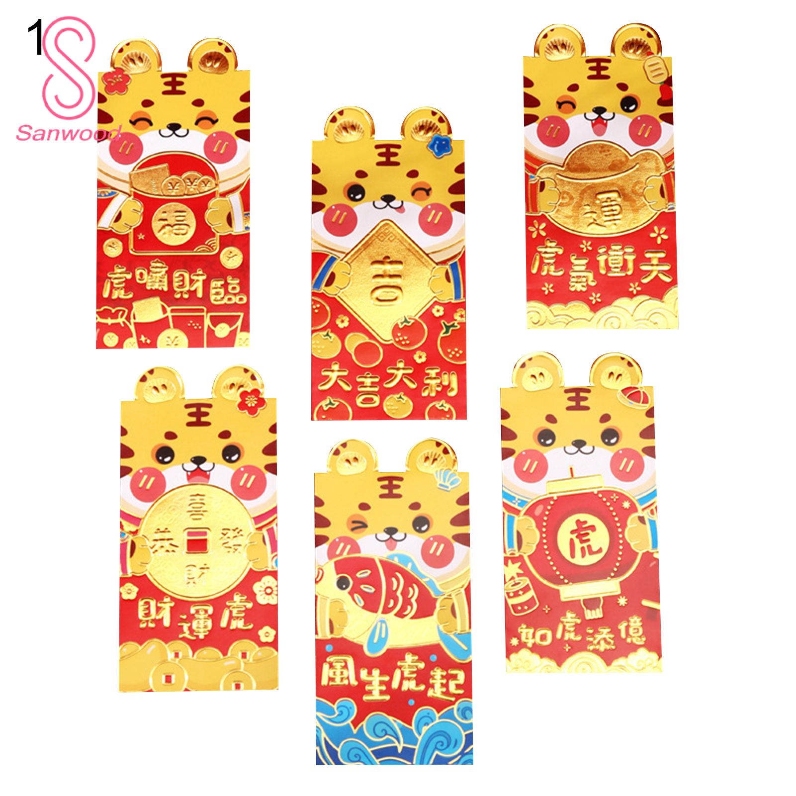 Red Envelope Eco-friendly 2022 New Year Tiger Money Pocket