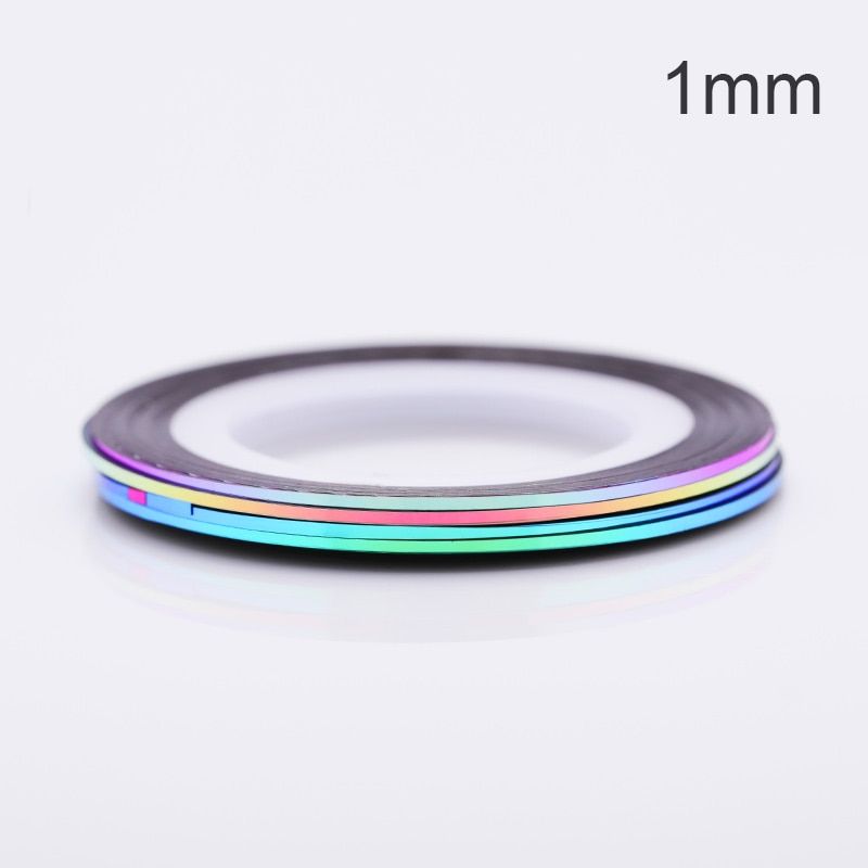 4 Rolls/Set Nail Striping Tape Line Chameleon Shiny Nail Art Stickers Mixed Size for Nail Art Decoration Tools Design
