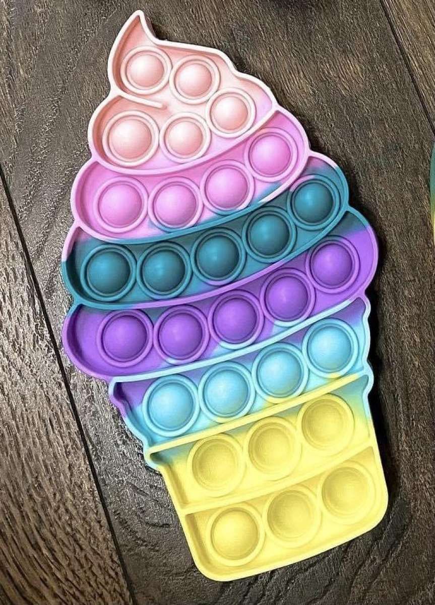 1 X Push Pop Bubble Fidget Sensory Toy, Silicone Puzzle Game Toys Squeeze Sensory Toy for Kids, Family, Friend Rainbow Toys For Baby