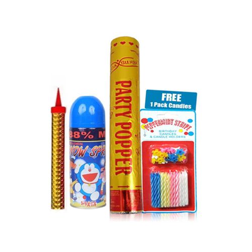 Party Popper, Party Spray, Happy Birthday Candle, Sparkling Candle - (Combo Pack)
