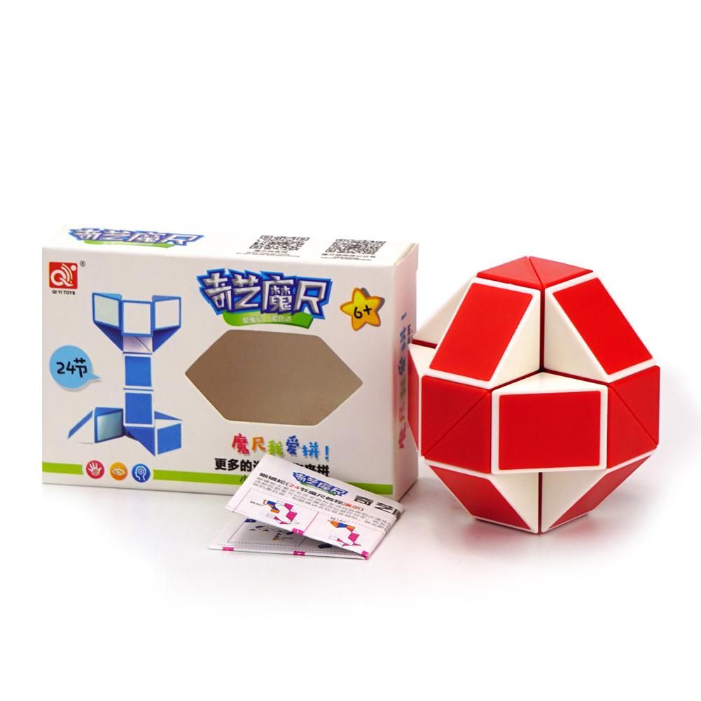 Qiyi 24 Segment Magic Rule Snake Cubes Elasticity Twist Transformable Kid Puzzle Toy For Children