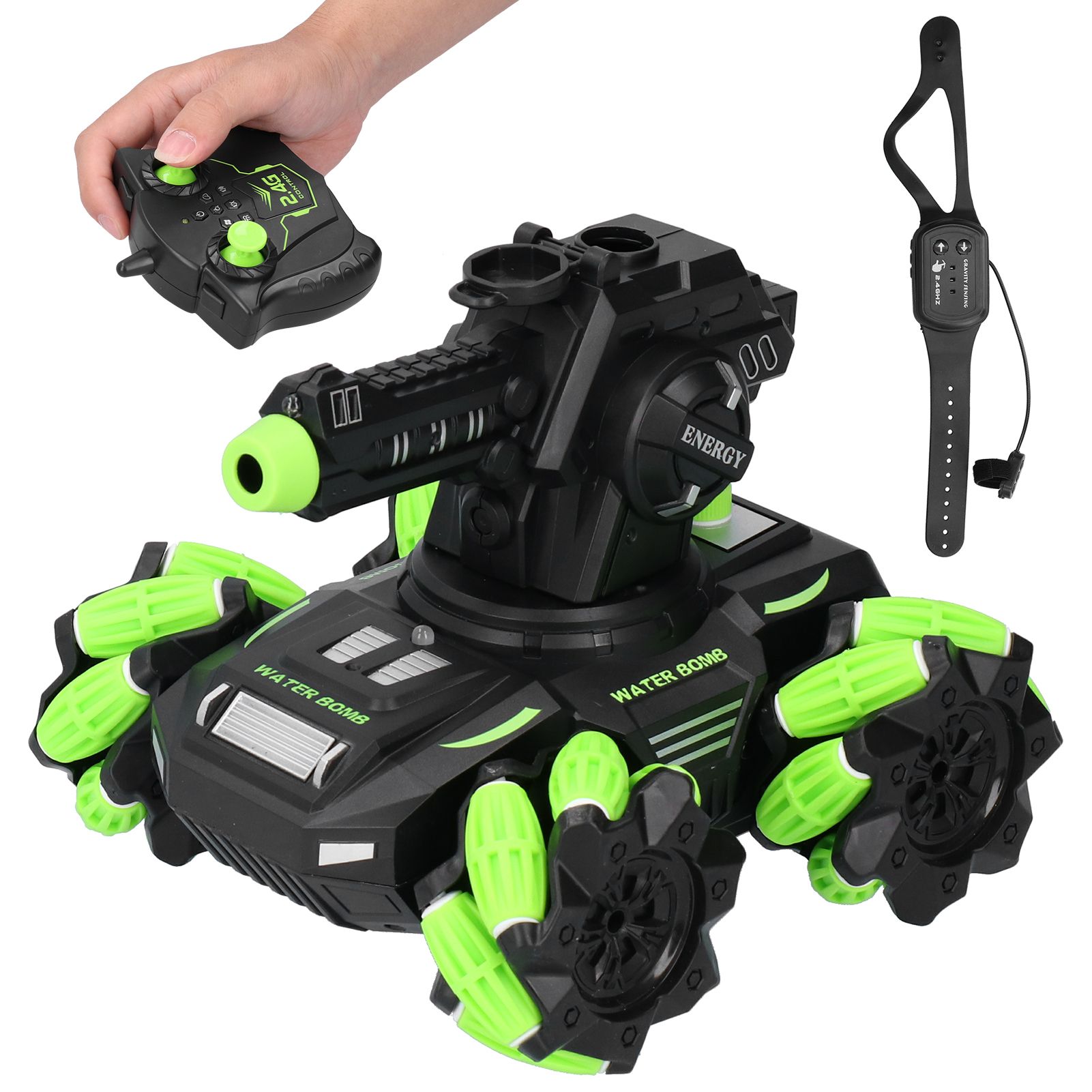 RC Tank Car Electric Water Bomb Music Light Drifting Battle Toy Gift