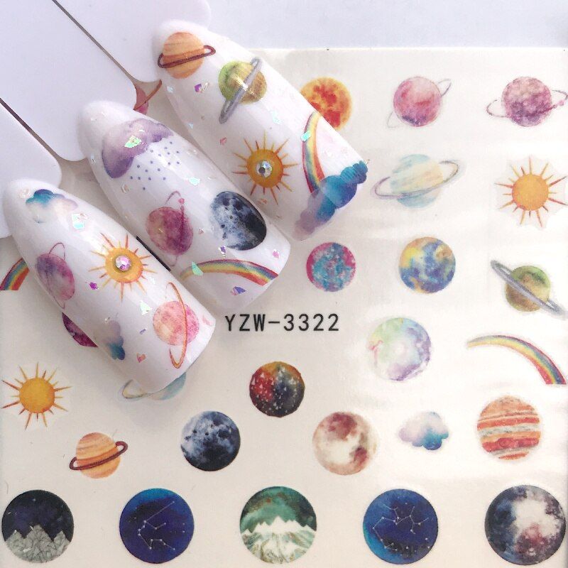 1 Sheet Watercolor Simple Floral Flower Nail Sticker Gel Wraps Decal Manicure Decor Christmas Water Transfer Slider Foil