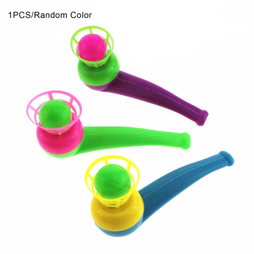 Floating Blow Balls Tube Toy Classic Traditional Plastic Suspension Blowing Ball Recall Children Toy Kids Holiday Gift Random