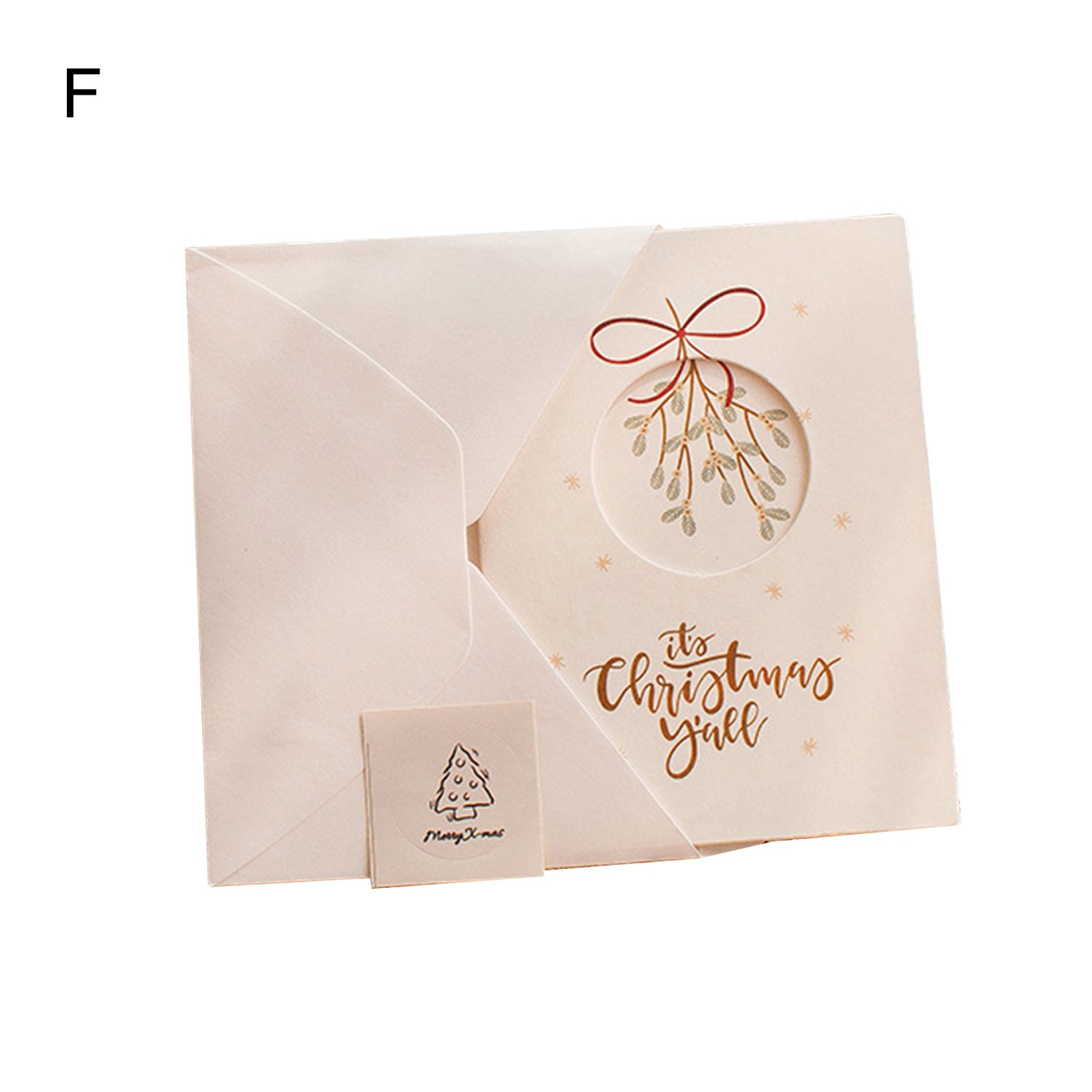 Blessing Card Portable Christmas Cartoon Greeting Postcard