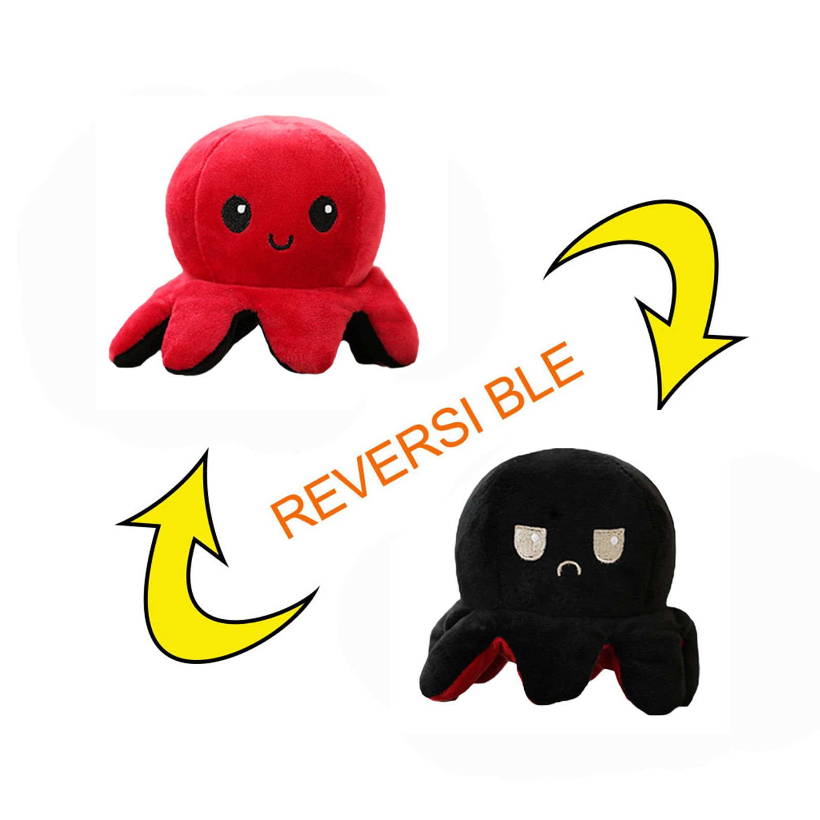 Double-Sided Flip Octopus Plush Toy, Marine Life Toys Creative Toy Gifts for Adults Kids