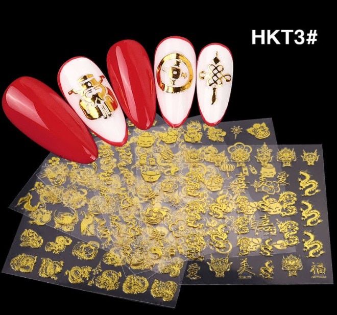Nail Stickers Mixed Geometric Sexy Girl Fruit Grass Colorful Flowers Gold And Silvert Water Transfer Decals Decoration 6pcs/Set