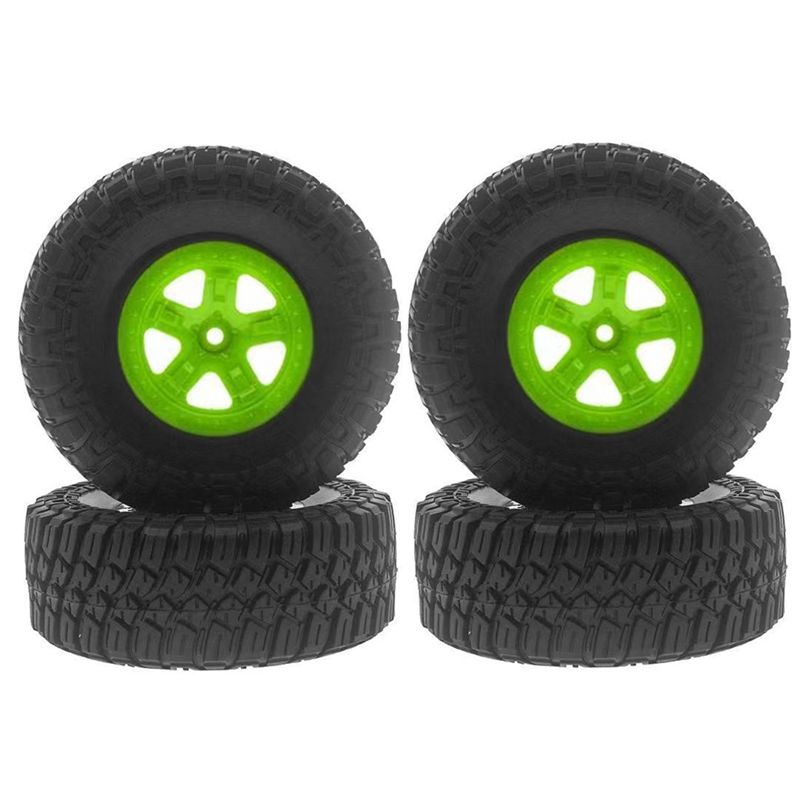 4PCS 120MM RC Car Rubber Tires Wheel Rim Set for 1/10 Short Course Truck Traxxas Slash Tamiya HPI Kyosho Redcat ARRMA