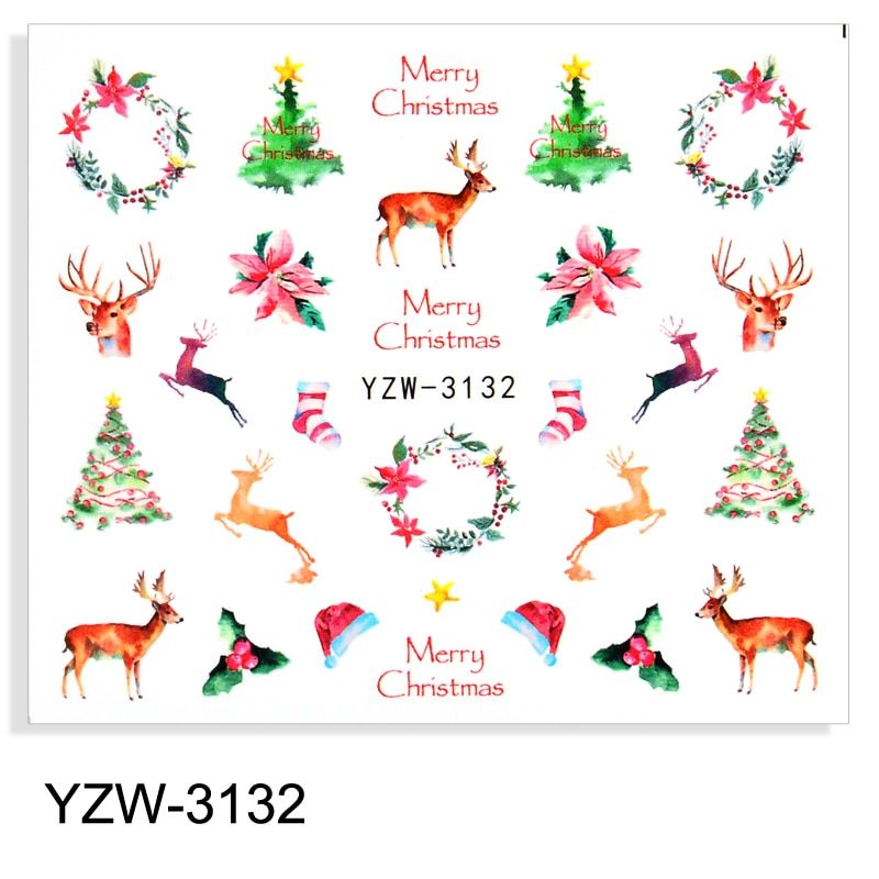 Halloween Christmas Autumn Designs Nail Art Water Sticker Anime Skull Bone Decals Gel Polish Slider Accessories Nail Decora
