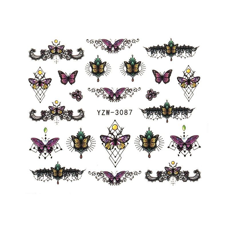 arrival flower series 1 nail sticker slider tattoo summer colorful water sticker DIY nail sticker