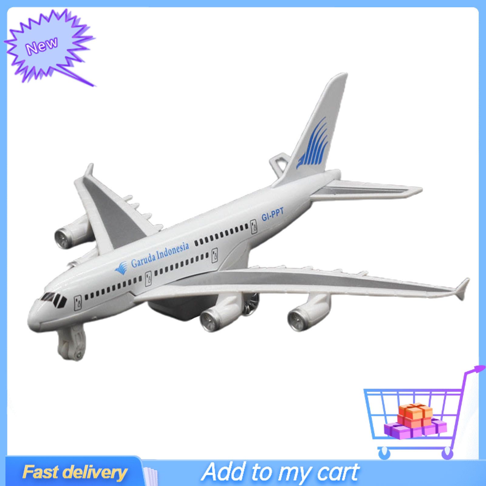 Anti-impact Airplane Model Toy Colorful Pull-back Passenger Airplane Model Figure for Kids