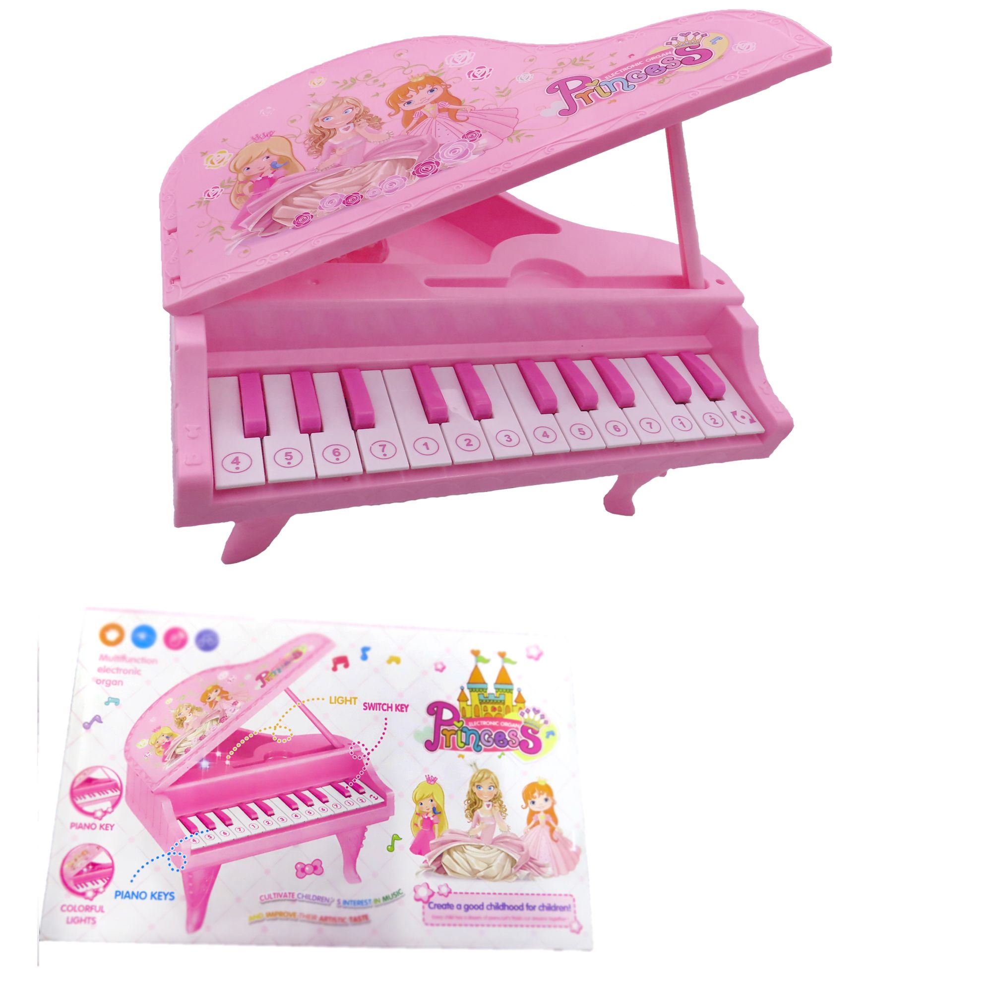PRINCESS ELECTRONIC ORGAN Music & Lighting PIANO TOY FOR GIRLS