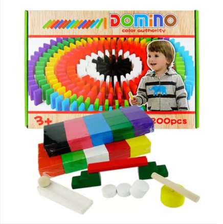 100 pcs Wooden Dominos Blocks Set, Kids Game Educational Play Toy, Domino Racing Toy Game