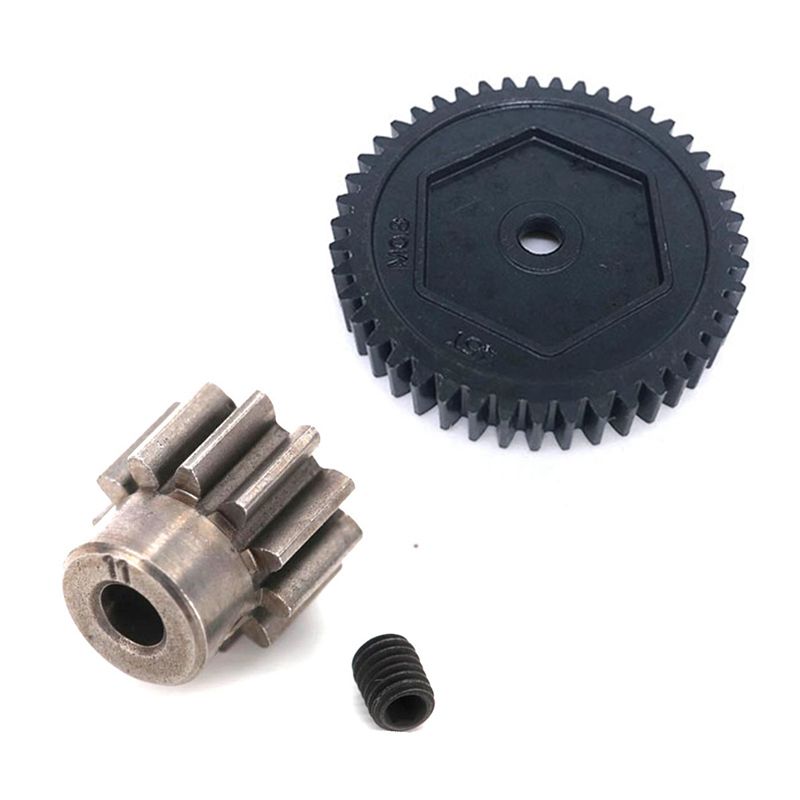 NANLIY- 2 Set RC Car Part: 1 Pcs Metal Super Gear 45T 0.8M(32P) 8053 & 1 Set Metal Motor Gear Pinion Gear 32P 11T 3.175mm 6747