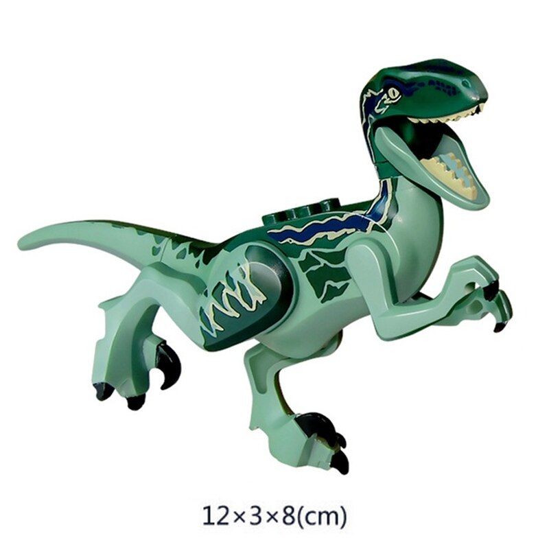 6Pcs Colours Mini Dinosaur Baby Jurassic Park World Owen's Velociraptor Blue Raptor Model Figure Blocks Bricks Toys For Children