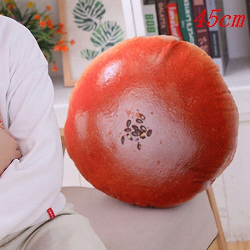 Creative Simulational Plush Bread Burger Shape Pillow Funny Food Nap Pillow And Cushion Kids Toy Birthday Gift 50cm/55cm