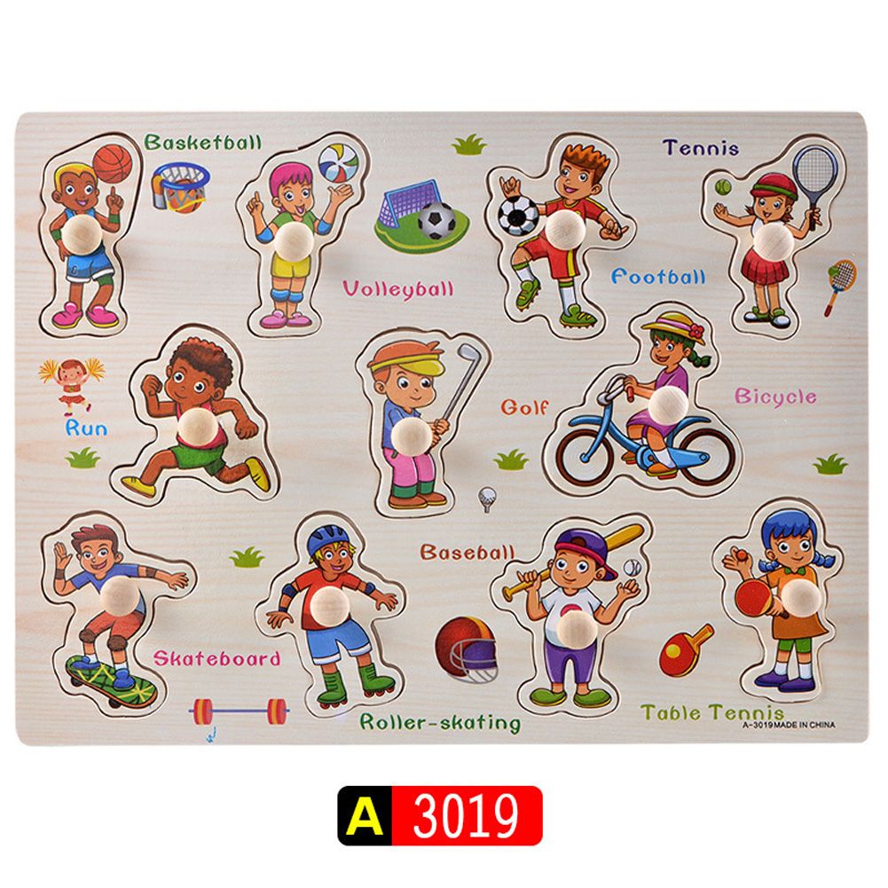Yfashion ldren Puzzle Wooden Building Blocks Preschool Educational oy Letter/l/Fruit/ Car Jigsaw Boys irls Birthday ift